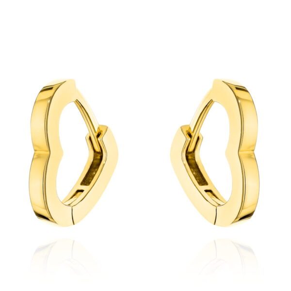 Kolczyki złote kontur serca duże