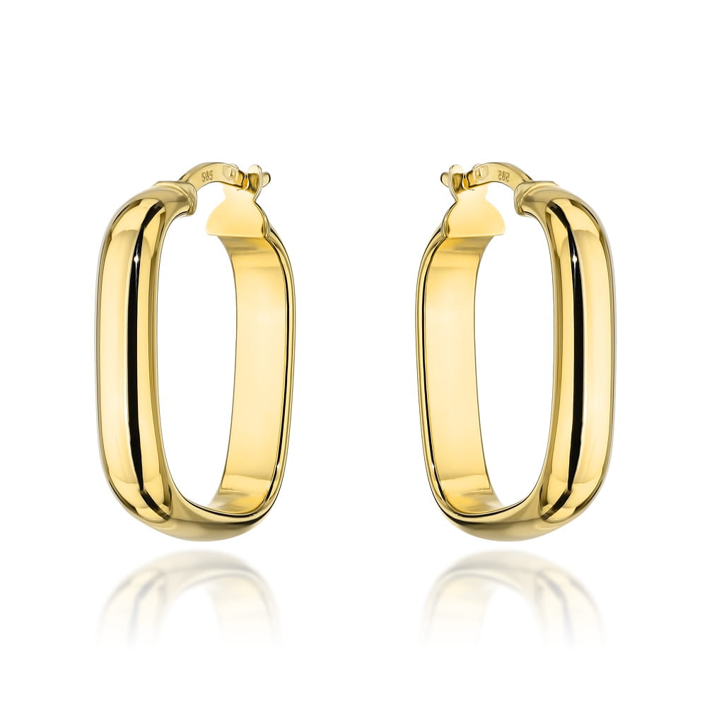 Kolczyki złote kwadraty na angielskim zapięciu