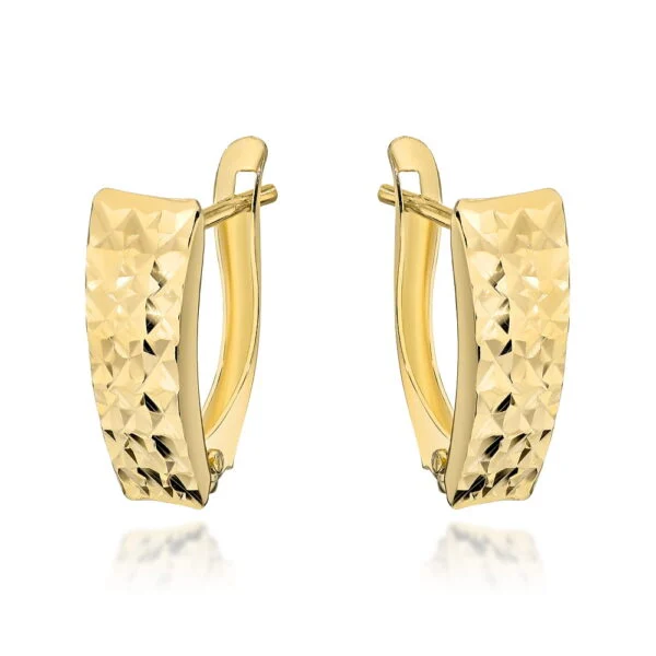 Kolczyki złote ozdobione diamentowaniem pr. 585