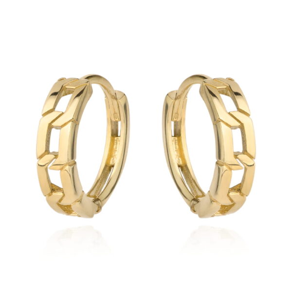Kolczyki złote plecione kółeczko na kreolu