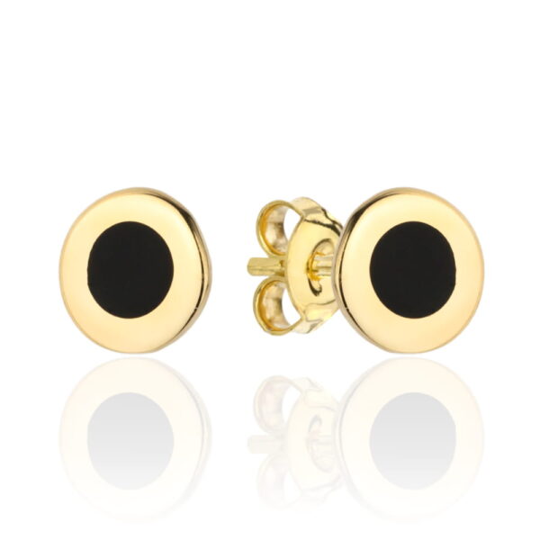 Kolczyki złoto-czarne kółeczko