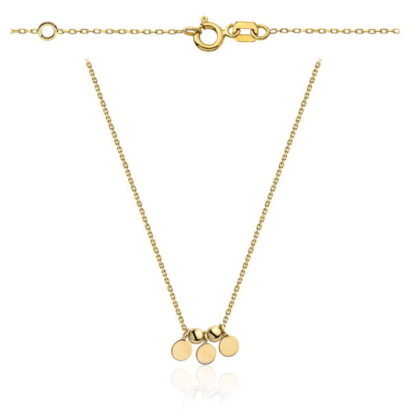 Naszyjnik złote ruchome kulki i pełne kółka