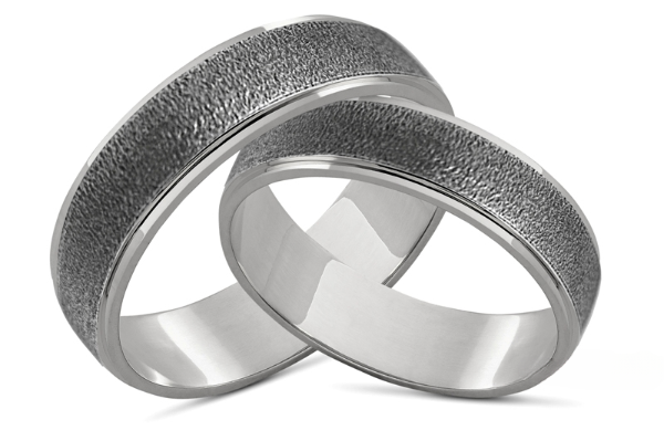 Obrączki srebrne oksydowany mat