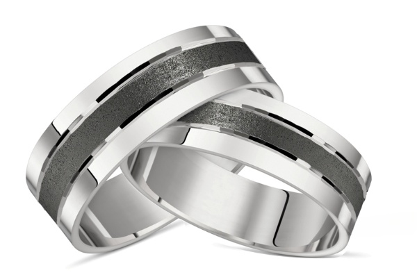 Obrączki srebrne z oksydowanym środkiem