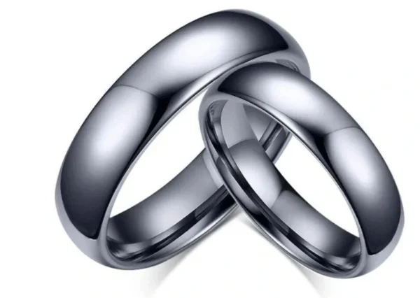 Obrączki wolframowe w srebrnym kolorze