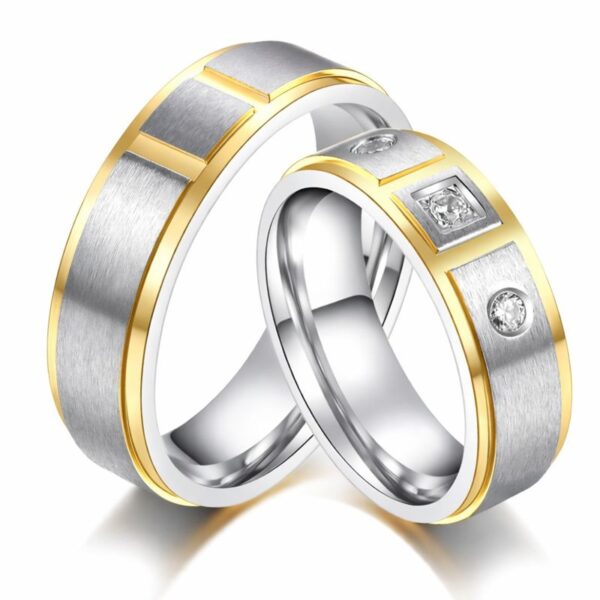 Obrączki wolframowe złoto-srebrne