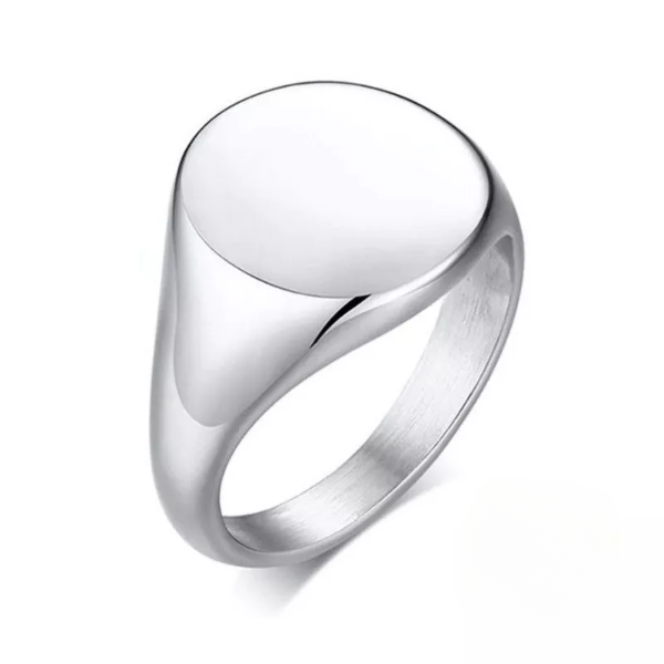 Sygnet męski srebrny okrągły