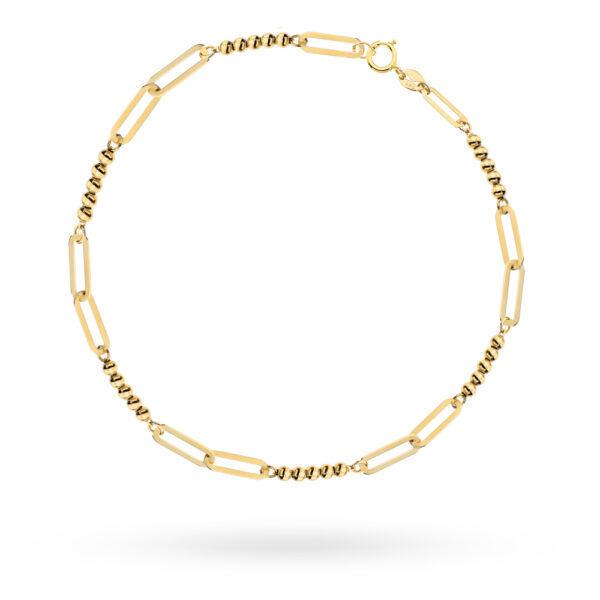 Bransoletka złota kuleczki gładkie i ogniwa