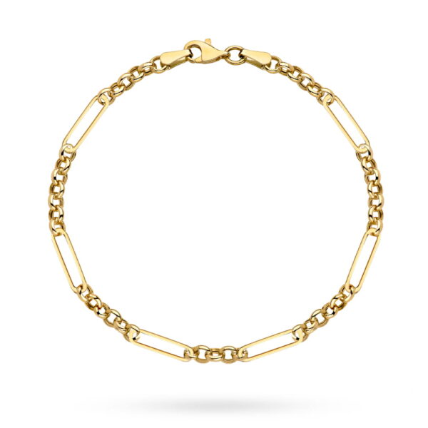 Bransoletka złote ogniwo i splot kółeczek