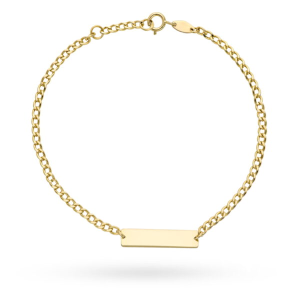 Bransoletka złoty prostokąt pod grawer na łańcuchu