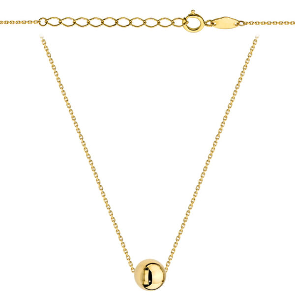 Naszyjnik z jedną złotą kuleczką super lekki 42+3cm