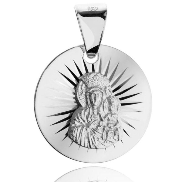 Zawieszka srebrna Matka Boska z Dzieciątkiem – srebro 925