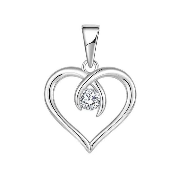 Zawieszka srebrna serce z cyrkonią