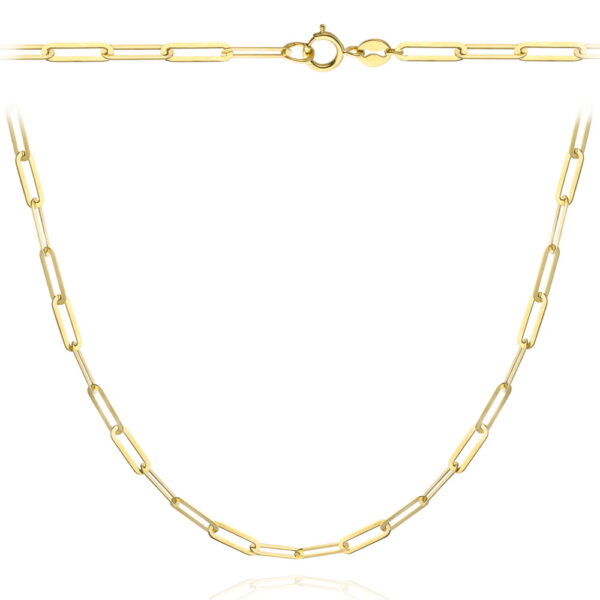 Złoty naszyjnik delikatne długie ogniwa 45 cm