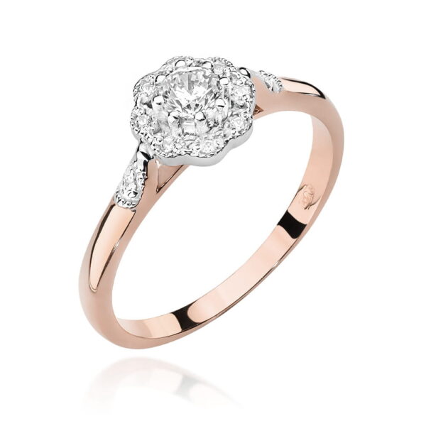 Pierścionek zaręczynowy z diamentami 0,23ct