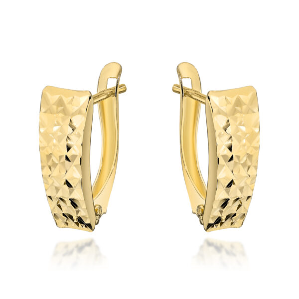 Kolczyki złote ozdobione diamentowaniem pr. 375