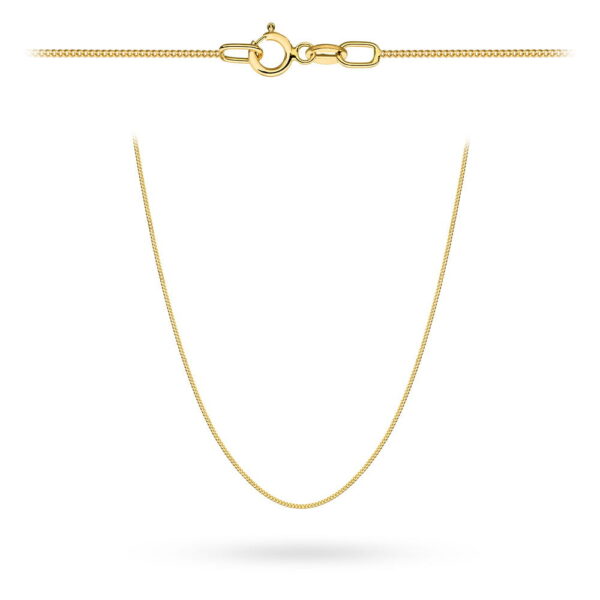Łańcuszek złoty pr. 375 - splot pancerka gładka 40 cm super lekki