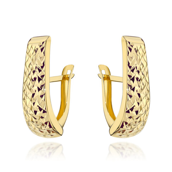 Kolczyki złote wydłużone diamentowane pr. 375