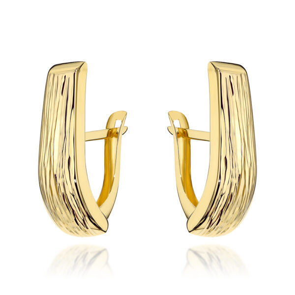 Kolczyki złote wydłużone żłobione pr. 375