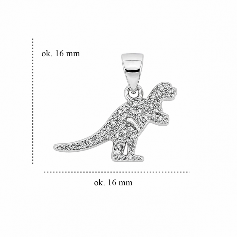 Zawieszka dinozaur 925 srebrna z cyrkoniami prezent