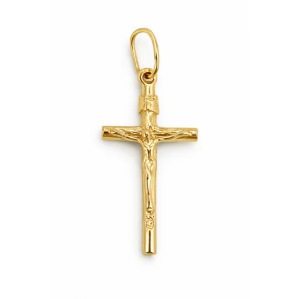 Złocony krzyżyk z Jezusem 925 skromny elegancki