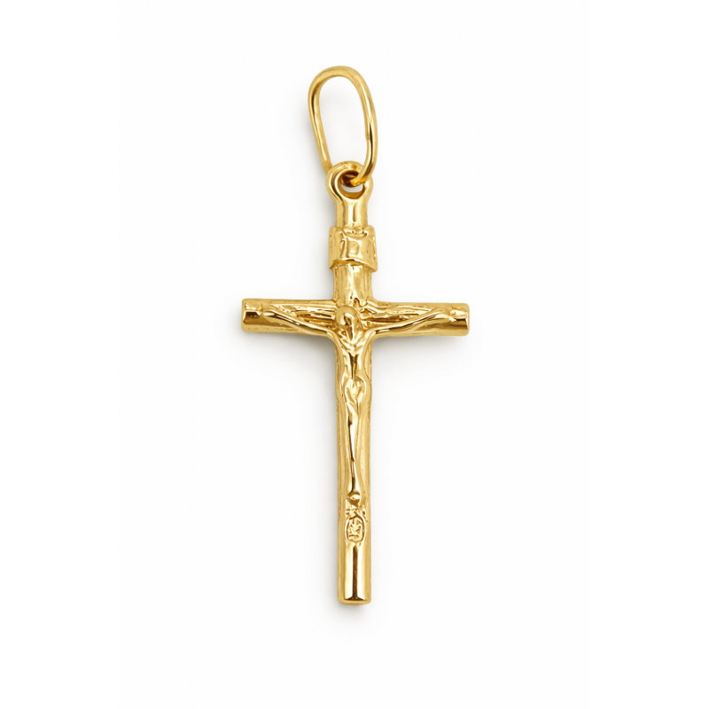Złocony krzyżyk z Jezusem 925 skromny elegancki