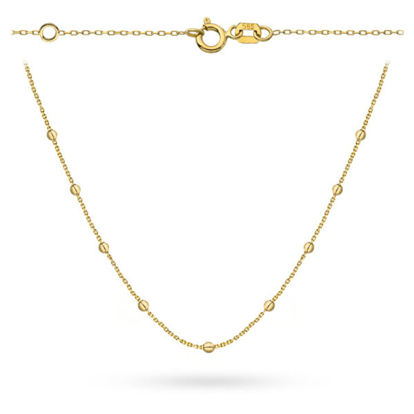 Naszyjnik złoty z delikatnymi gładkimi kuleczkami