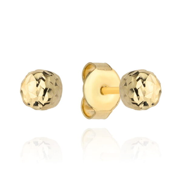 Kolczyki kulki super lekkie diamentowane 6 mm pr. 585