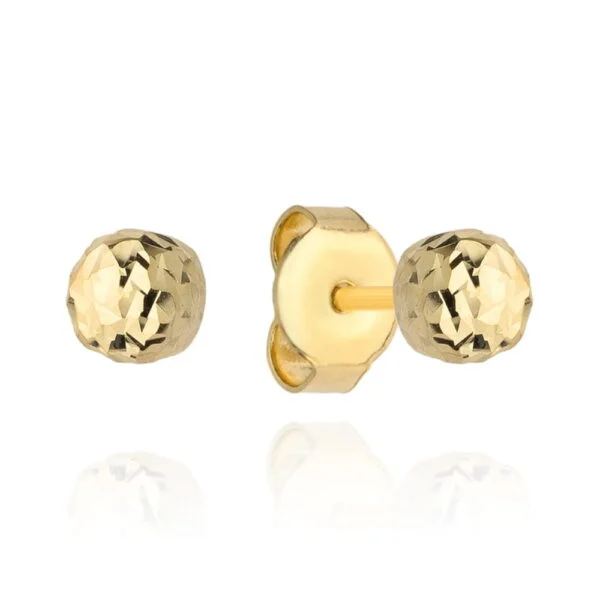 Kolczyki kulki super lekkie diamentowane 6 mm pr. 585