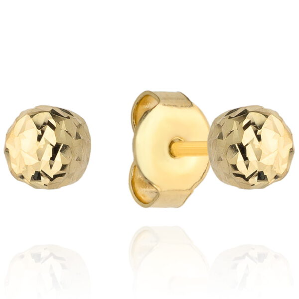Kolczyki kulki super lekkie diamentowane 8mm pr. 585