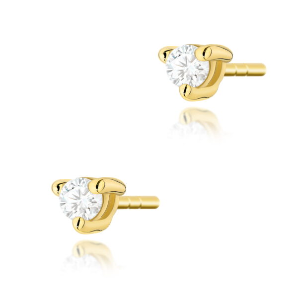 Kolczyki z żółtego złota z diamentami 2 x 0,04ct