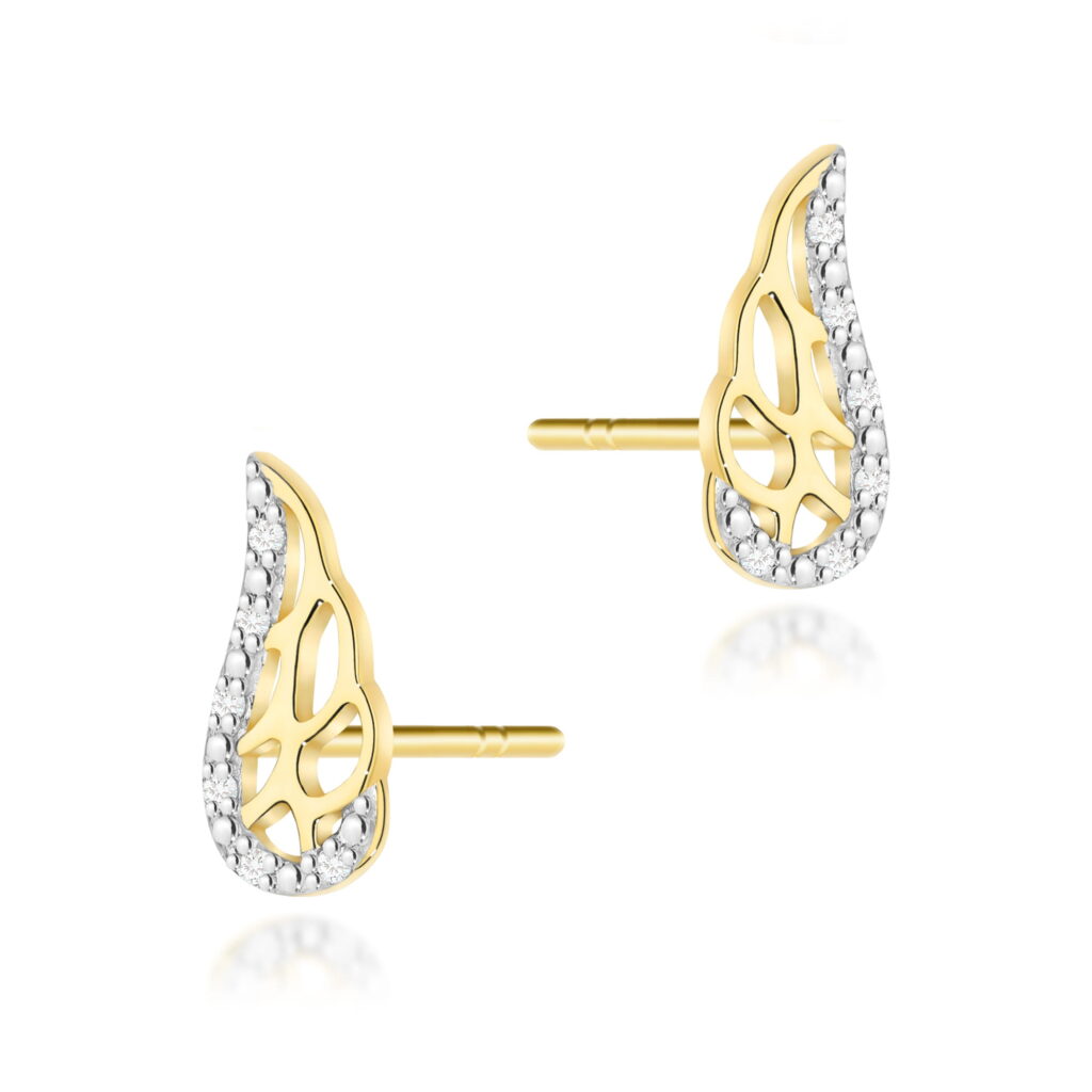 Kolczyki K0043 z diamentami żółte złoto