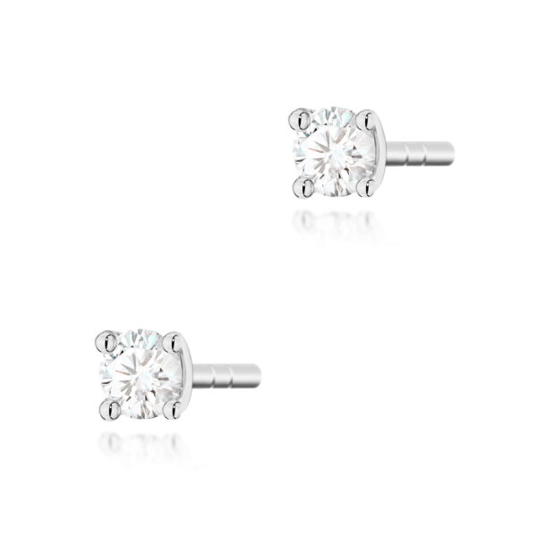 Kolczyki z białego złota z diamentami 2 x 0,04ct