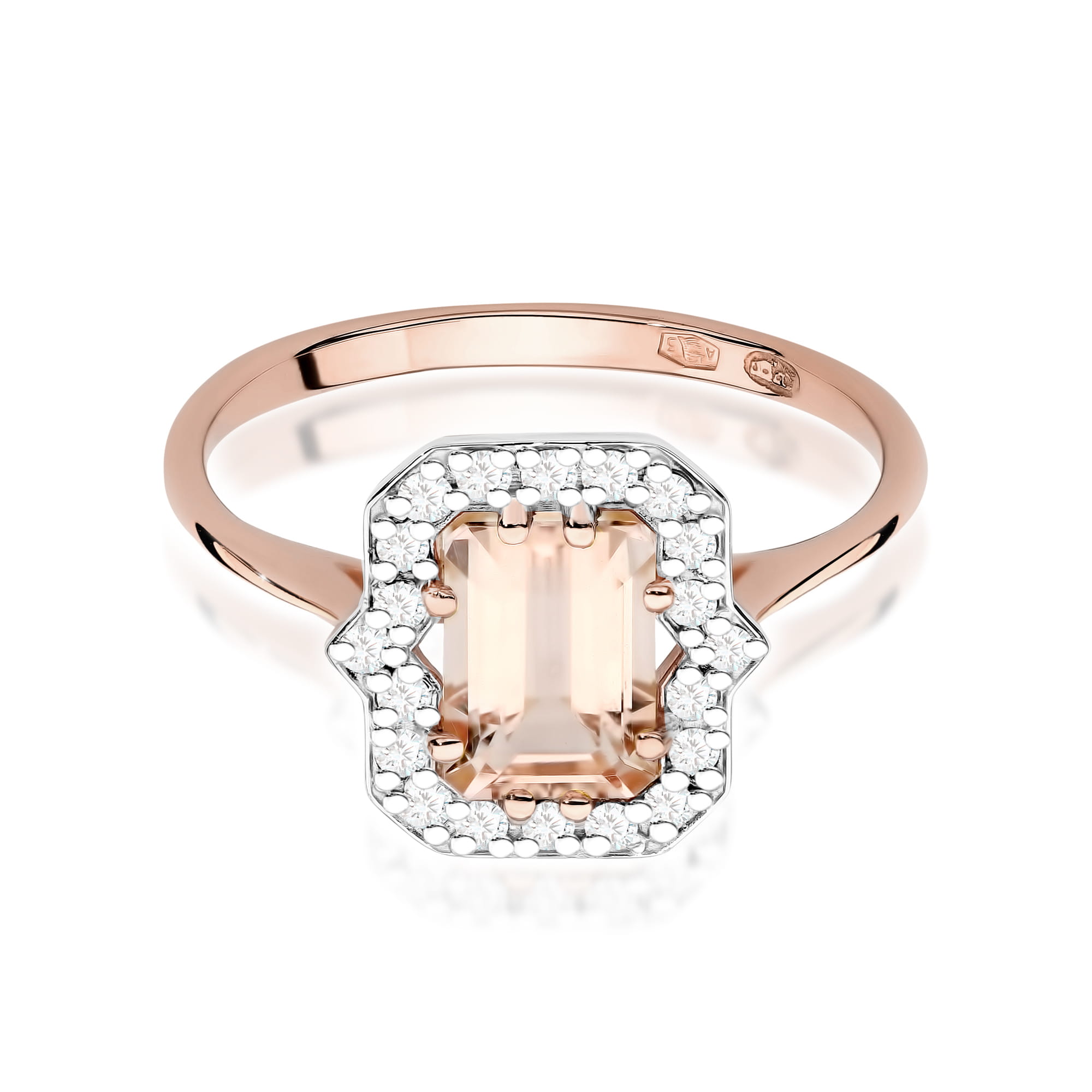 Pierścionek z morganitem 1.00ct różowe złoto - obrazek 2