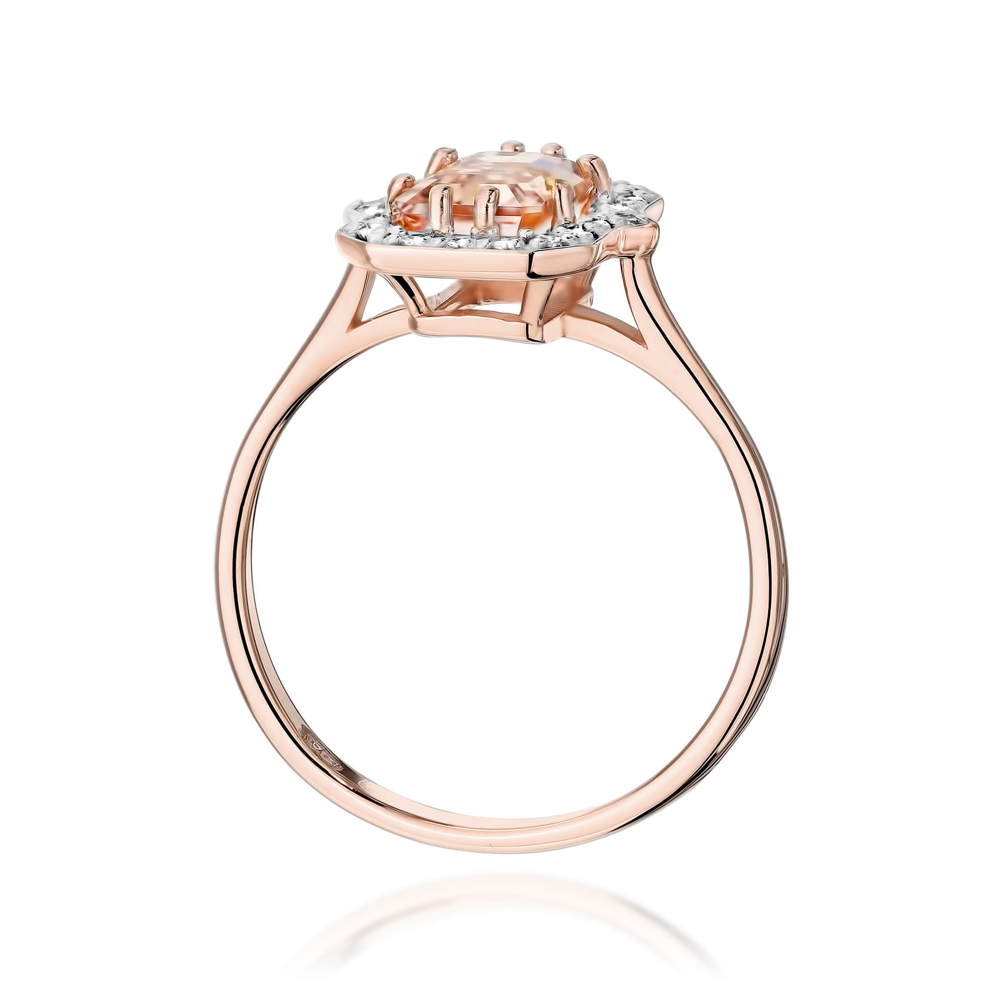 Pierścionek z morganitem 1.00ct różowe złoto - obrazek 3