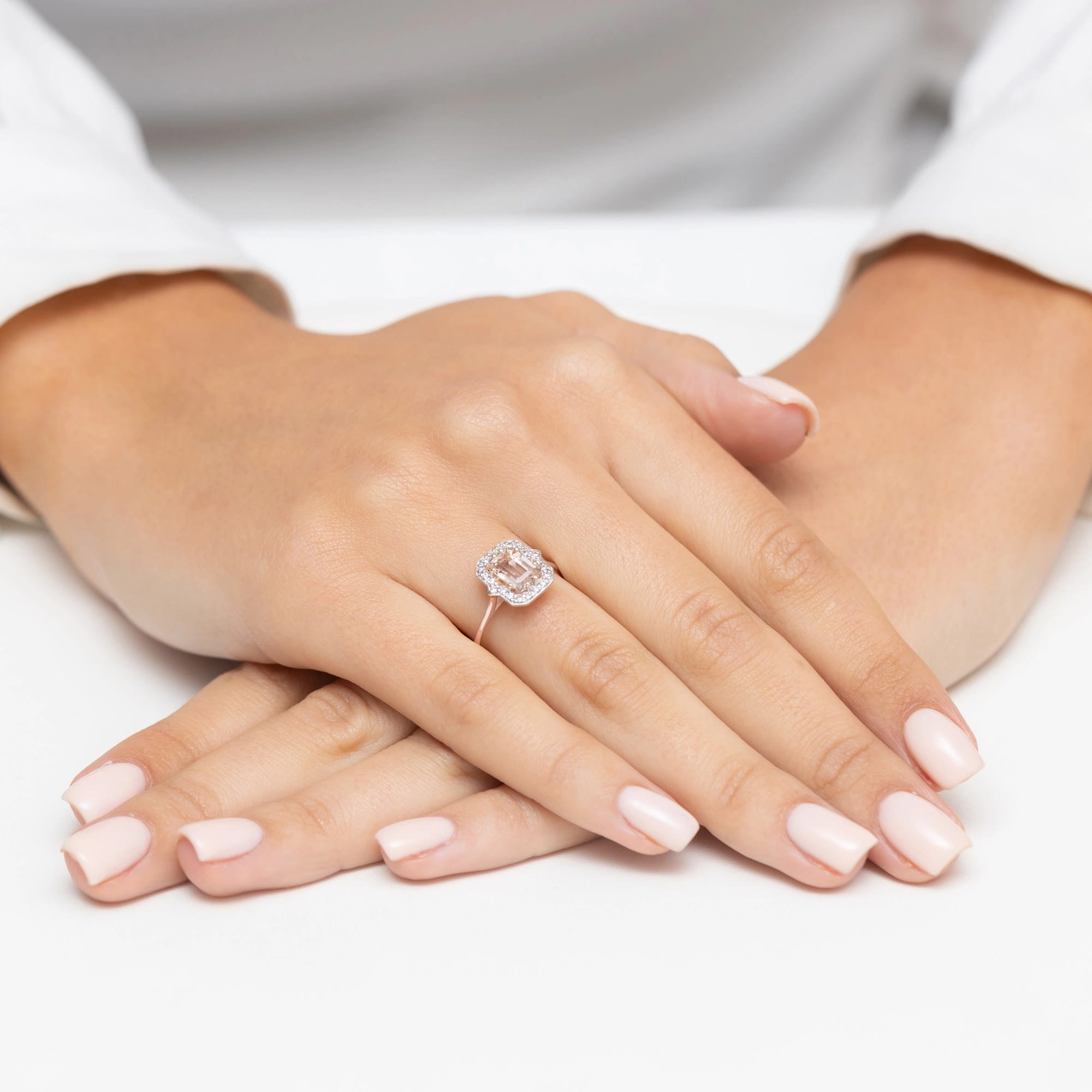 Pierścionek z morganitem 1.00ct różowe złoto - obrazek 4