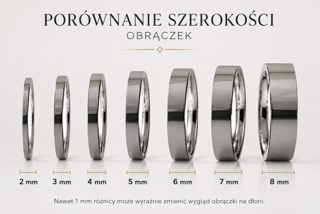 szerokość obrączek