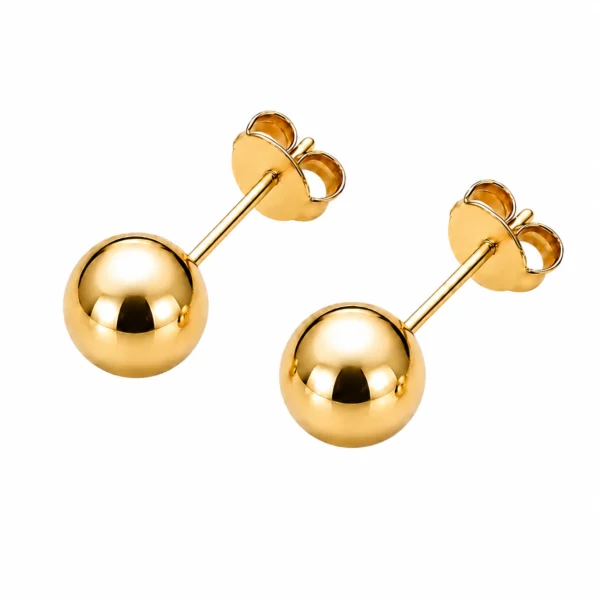 Kolczyki srebrne pozłacane kuleczki 925 2–10 mm