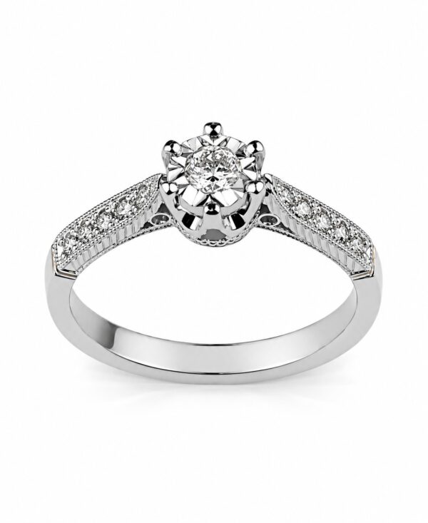 Pierścionek zaręczynowy z diamentami 0,21ct białe złoto