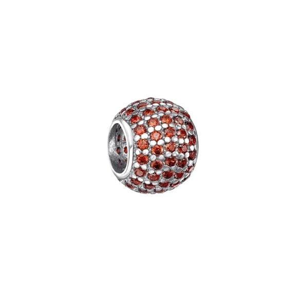 Charms Beads srebrny pomarańczowy