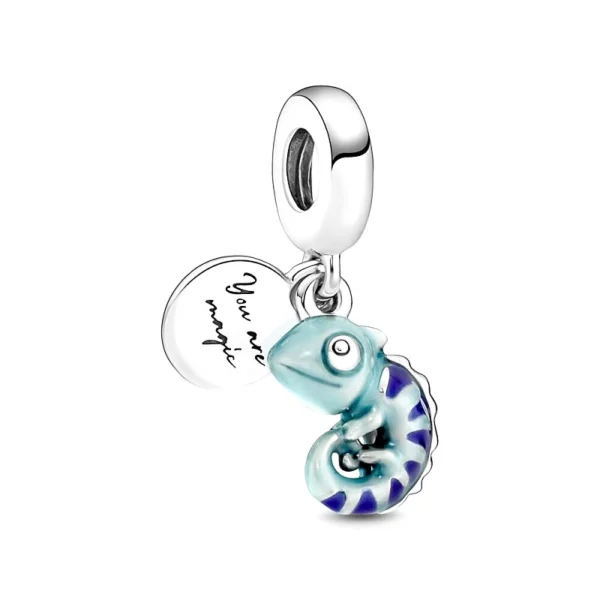 Charms srebrny kameleon