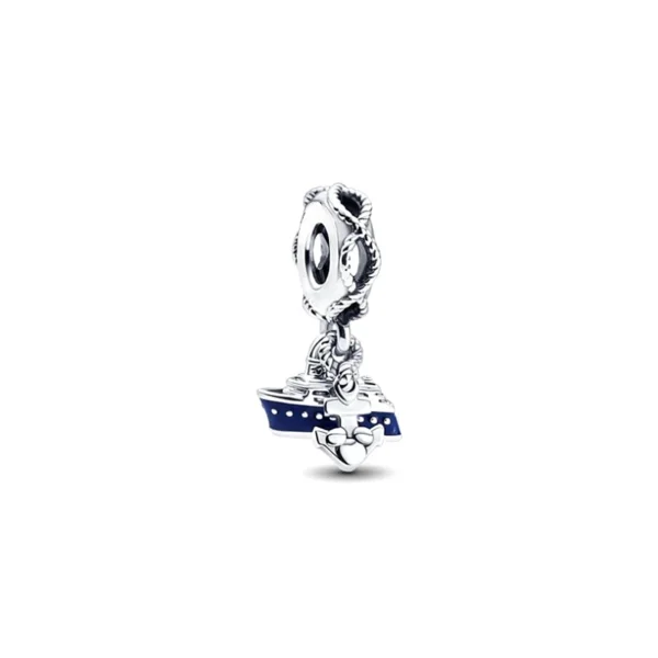 Charms srebrny Niebieski Jacht