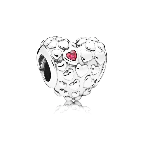 Charms srebrny rodowany serce