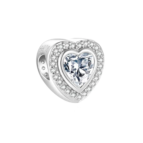 Charms srebrny rodowany serce