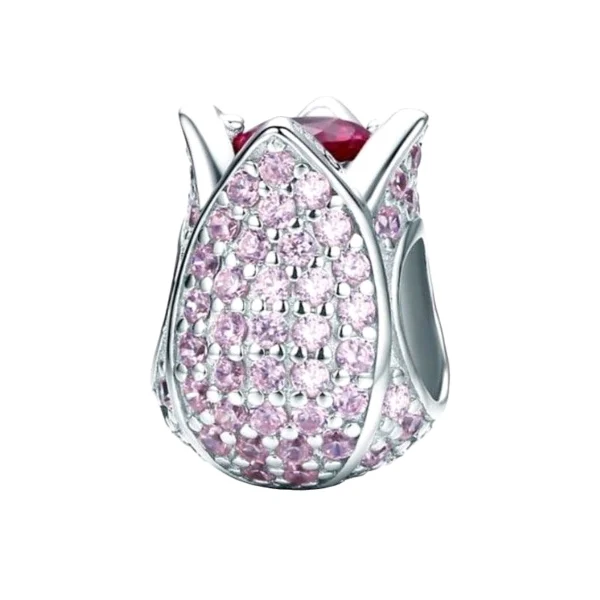 Charms srebrny Tulipan