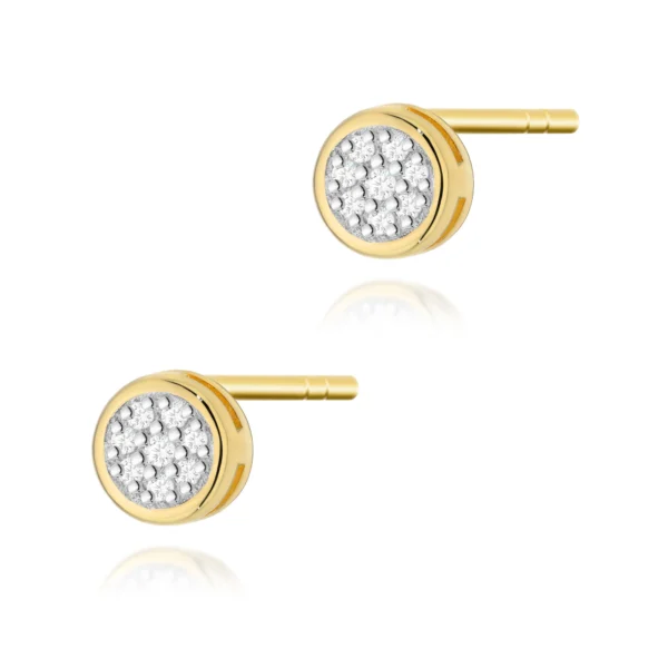 Kolczyki z diamentami 0,08 ct na sztyfcie – żółte złoto