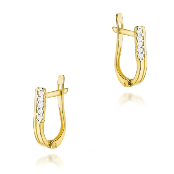 Kolczyki z diamentami 0,15 ct – żółte złoto
