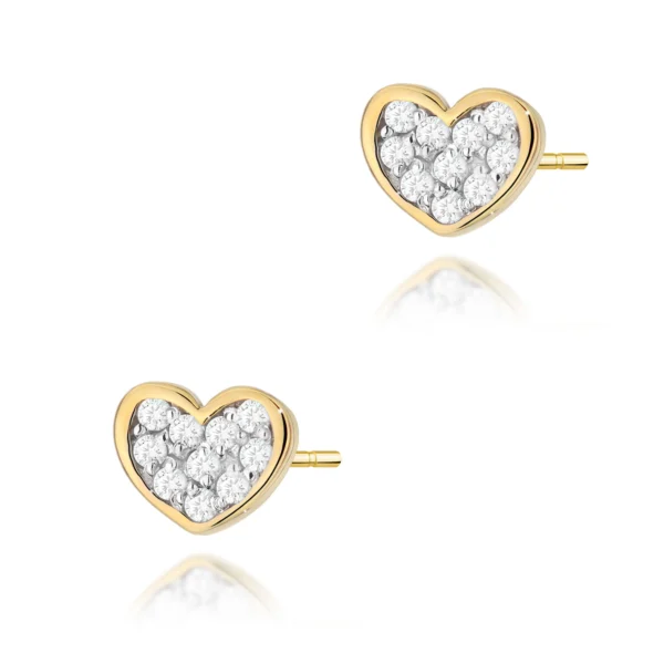 Kolczyki z diamentami 0,17 ct – żółte złoto