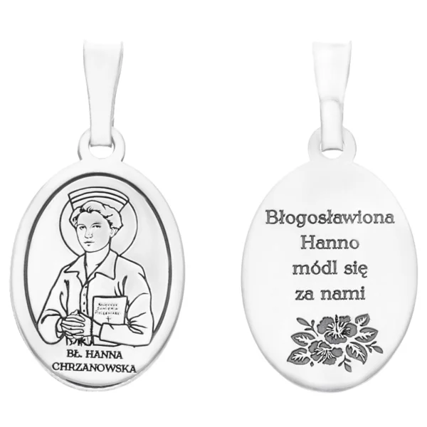 Medalik srebrny rodowany Bł. Hanna Chrzanowska