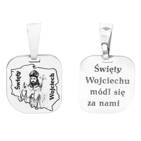 Medalik srebrny Rodowany Święty Wojciech